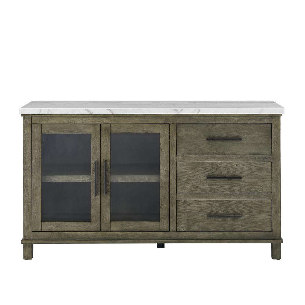 Grayson White Marble Top Server