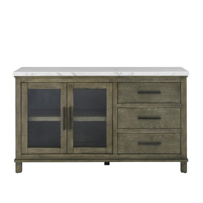 Grayson White Marble Top Server