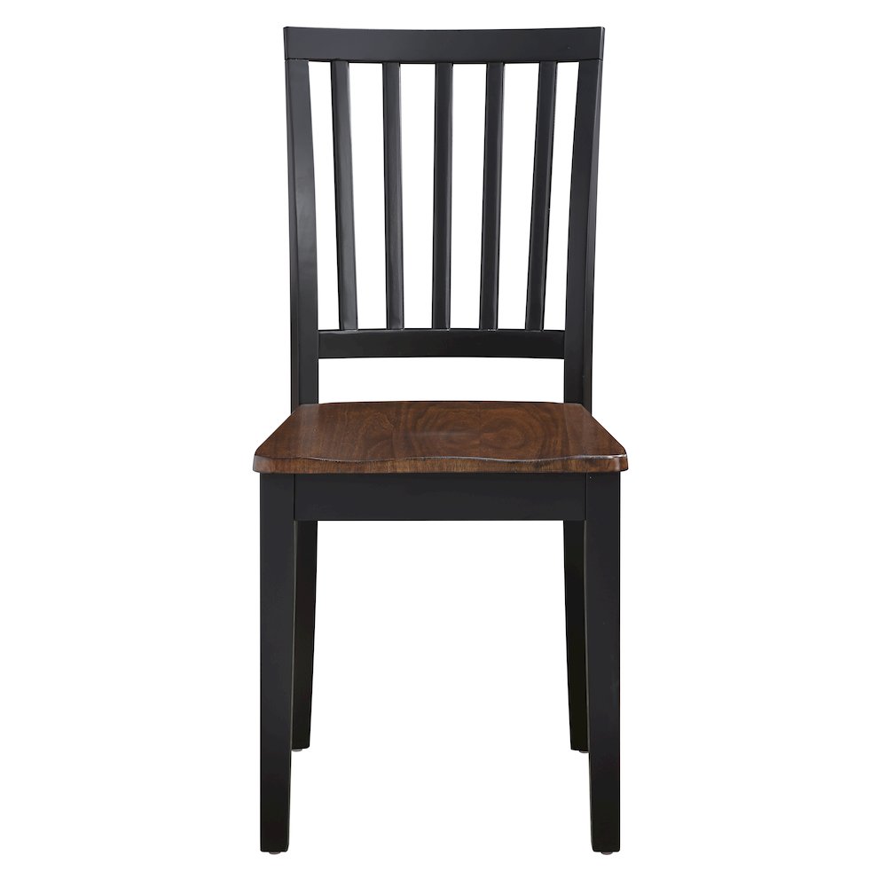Joplin Solid Wood Two-Tone Farmhouse Chair, Walnut and Ebony finish