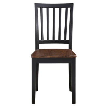 Joplin Solid Wood Two-Tone Farmhouse Chair, Walnut and Ebony finish