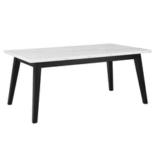 Vida 5-Piece White Marble Dining Set, Black Finish