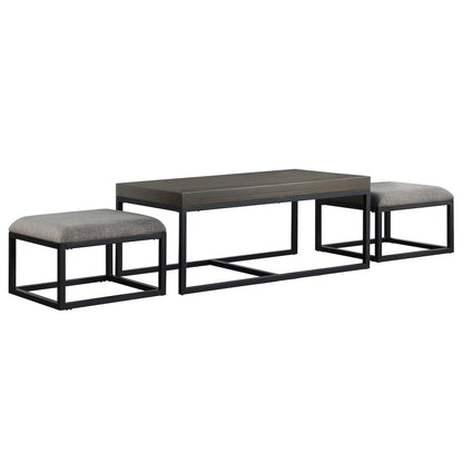 Yukon Rectangular Nesting Table with 2 Stools