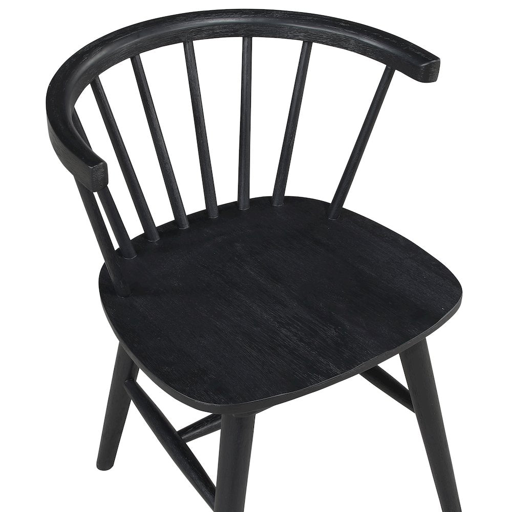 Willow 5pc 42in Round Dining Set, Black