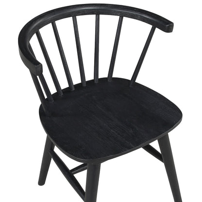 Willow 5pc 42in Round Dining Set, Black