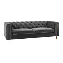 Charlene Gray Velvet Sofa Love