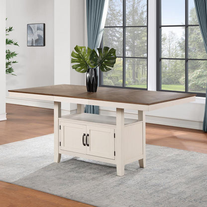 60-80" Counter Table with 20-inch Leaf, Brown
