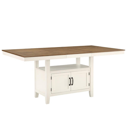 60-80" Counter Table with 20-inch Leaf, Brown