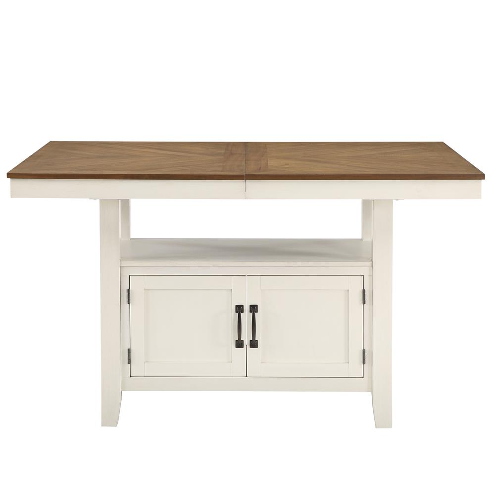 60-80" Counter Table with 20-inch Leaf, Brown