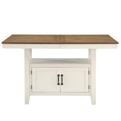 60-80" Counter Table with 20-inch Leaf, Brown