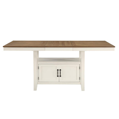 60-80" Counter Table with 20-inch Leaf, Brown