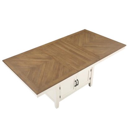 60-80" Counter Table with 20-inch Leaf, Brown