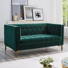 Isaac Green Velvet Loveseat