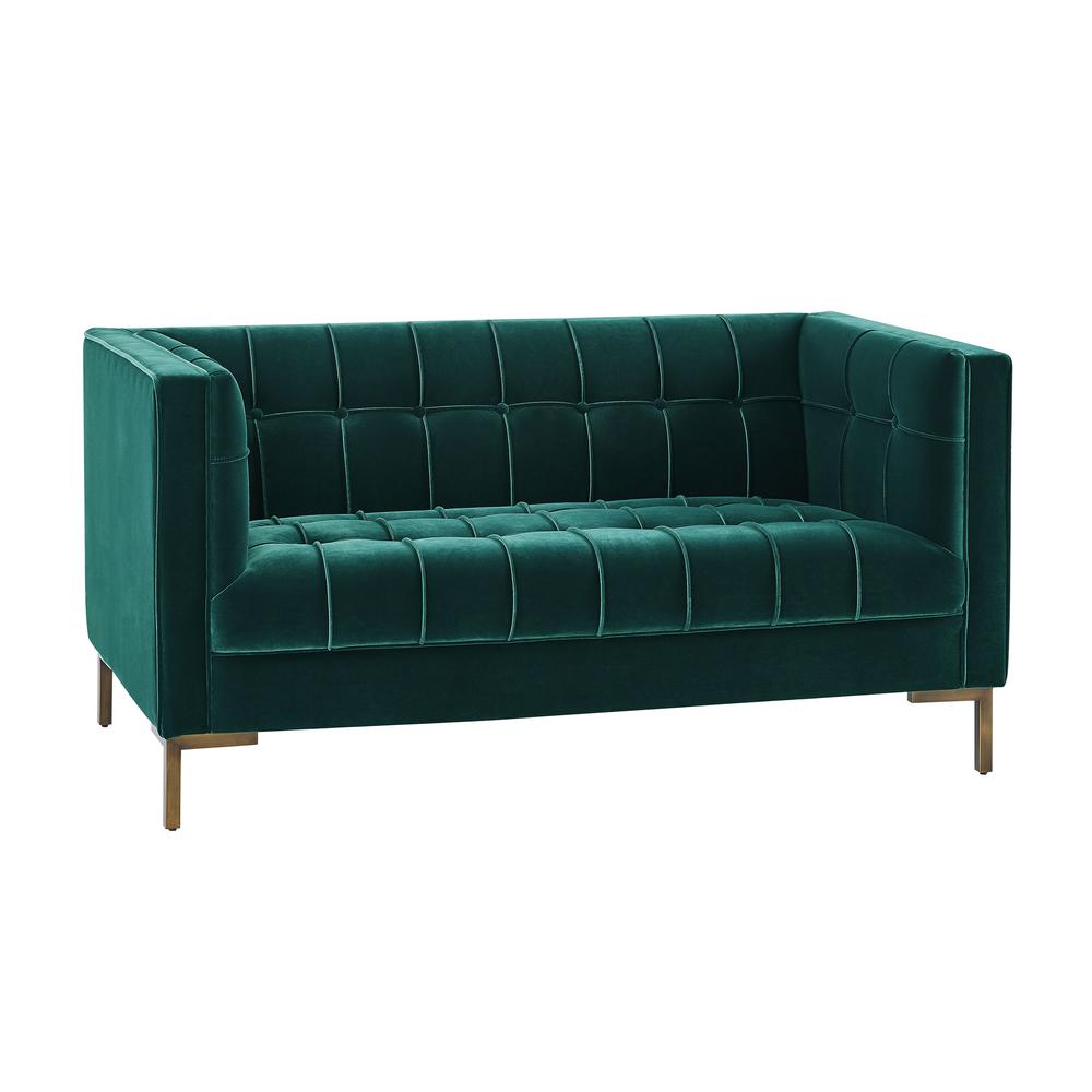 Isaac Green Velvet Loveseat