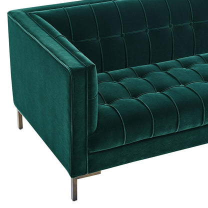 Isaac Green Velvet Loveseat