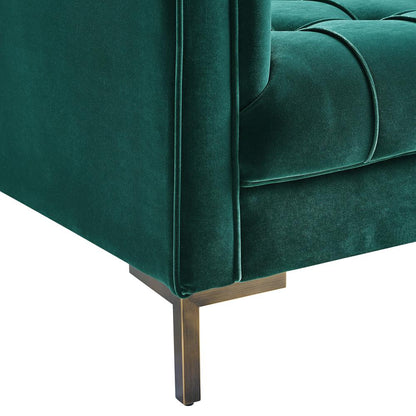 Isaac Green Velvet Loveseat