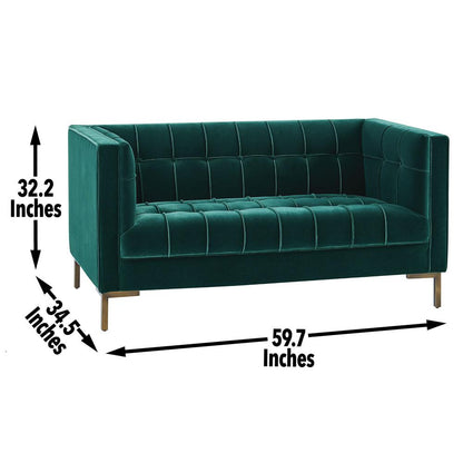 Isaac Green Velvet Loveseat