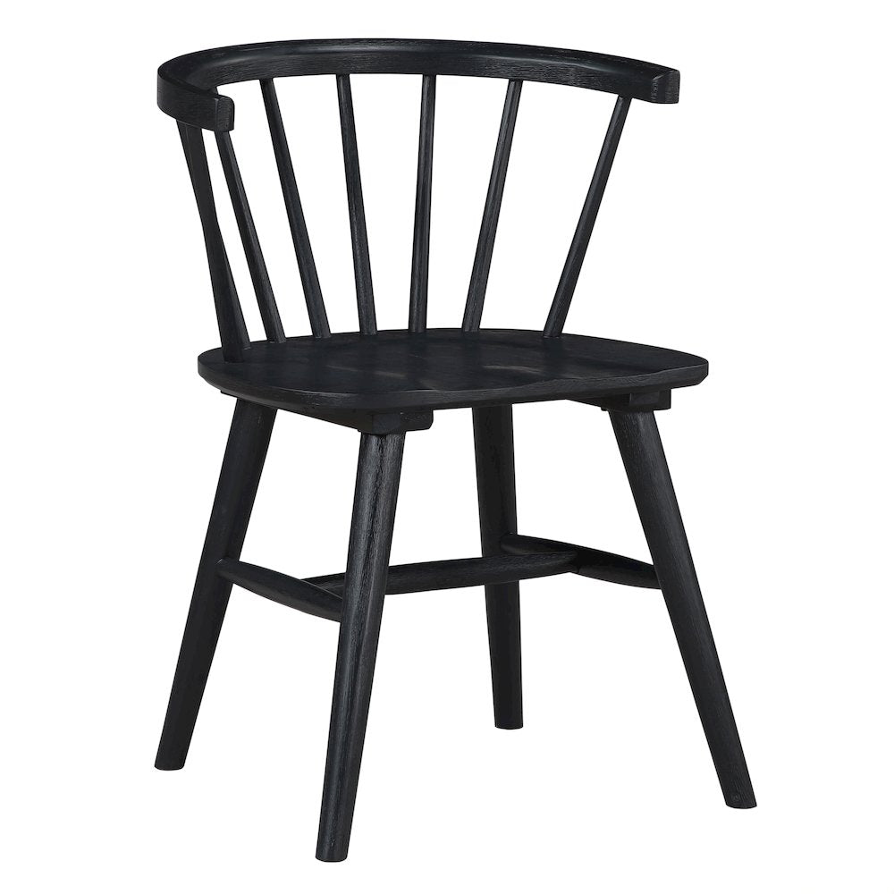 Willow 5pc 42in Round Dining Set, Black