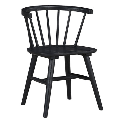 Vaughn 7-Piece 60-96" Driftwood Dining Set, 6 Willow Black Side Chairs