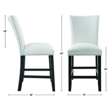 Camila White PU Counter Chair