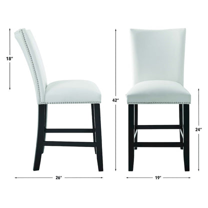 Camila White PU Counter Chair