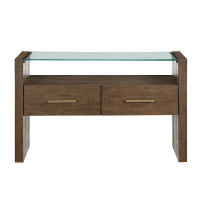 Garland Glass Top Sofa Table, Toffee Finish
