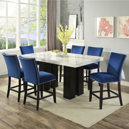 Camila 5PC Rectangle Counter Set Blue Chair
