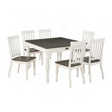 Acacia Veneer Farmhouse Dining Table with Chairs 7 Piece Set