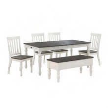 Acacia Veneer Dining Table with Chairs, Two-Tone 6 Piece Set