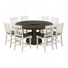 Acacia Mango Wood Counter Height Dining Table with Chairs 9 Piece Set, White