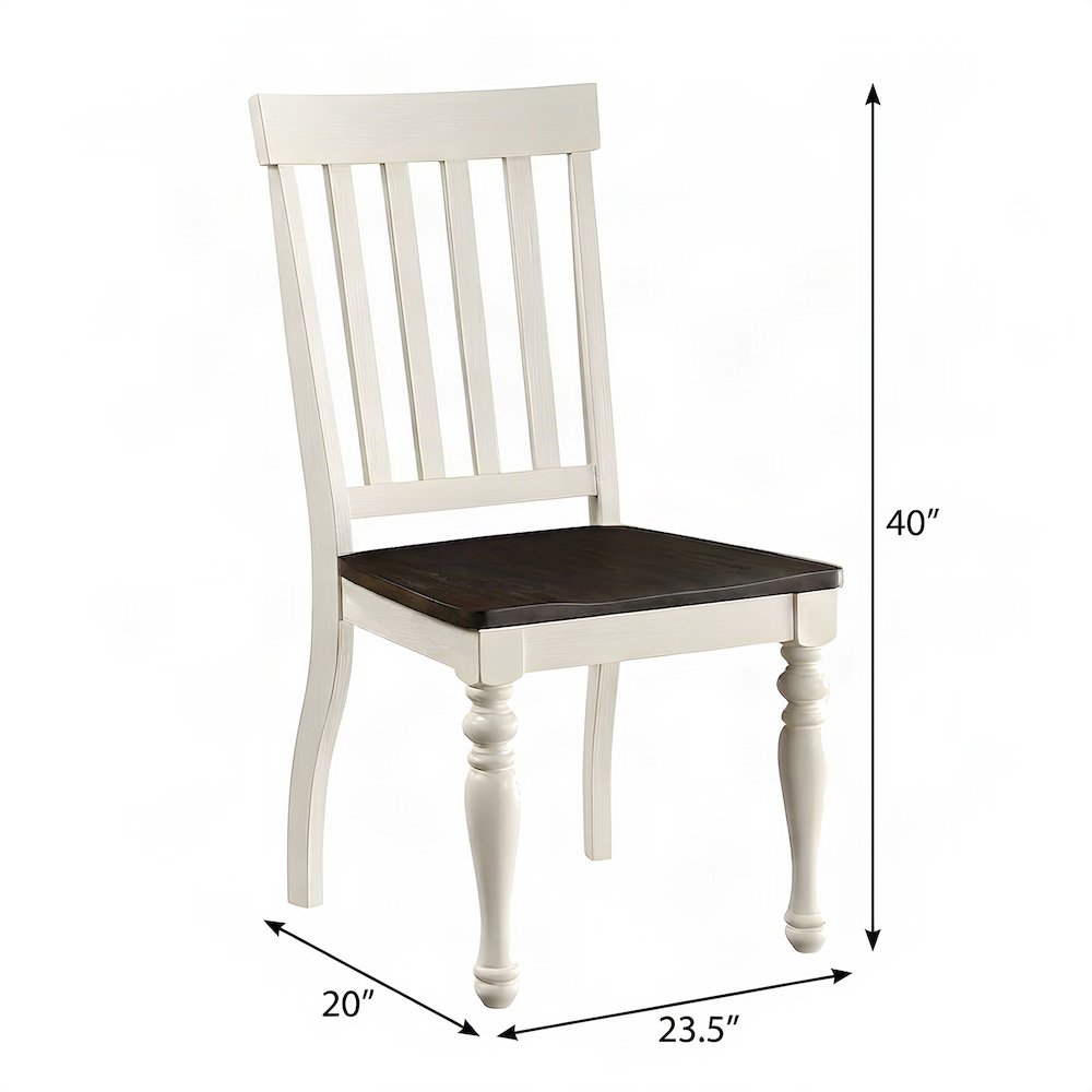 Asian Hardwood Upholstered Dining Chairs, Set of 2 Farmhouse Side
