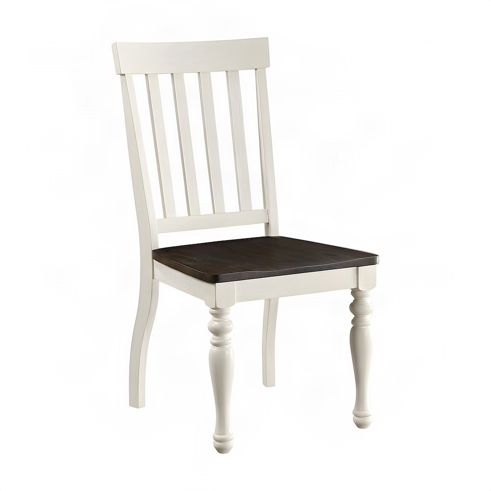 Asian Hardwood Upholstered Dining Chairs, Set of 2 Farmhouse Side