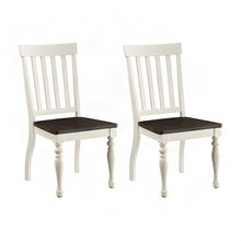 Asian Hardwood Upholstered Dining Chairs, Set of 2 Farmhouse Side