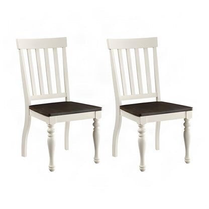 Asian Hardwood Upholstered Dining Chairs, Set of 2 Farmhouse Side