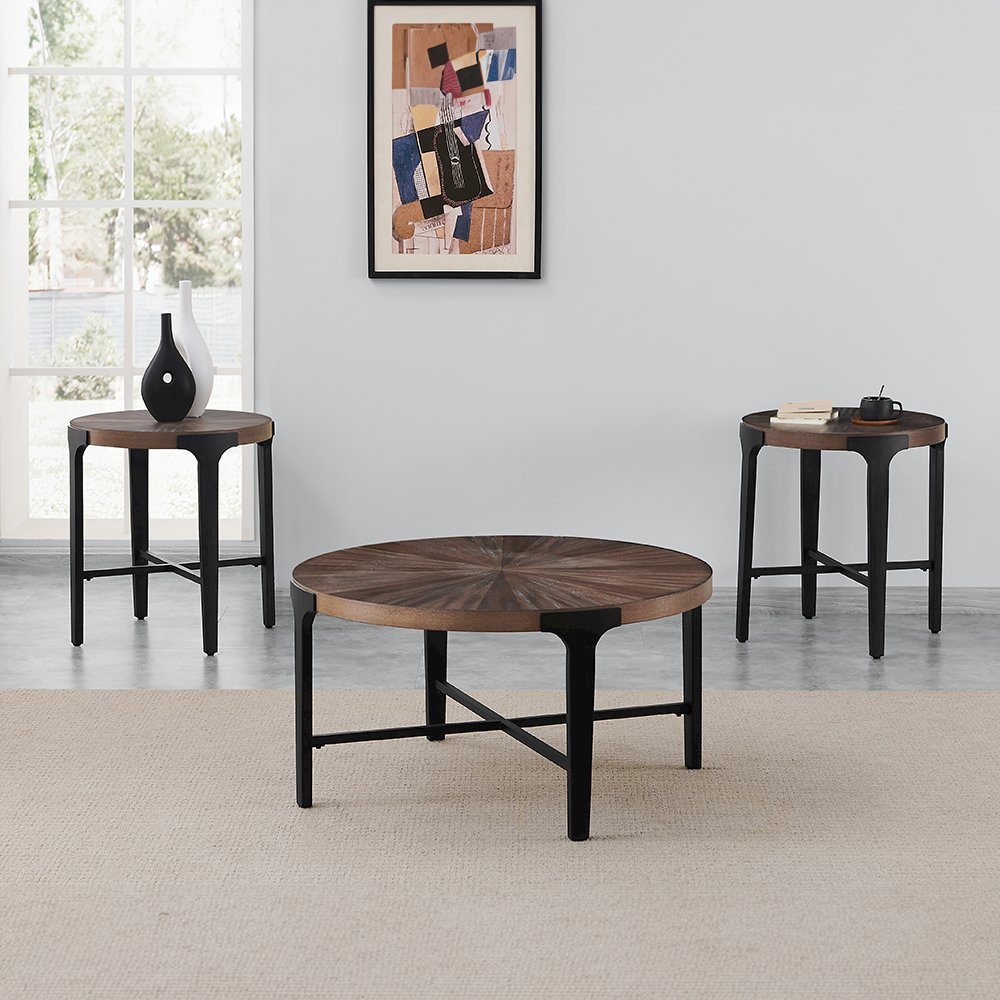 Chevron 3-Piece Table Set (Cocktail & 2 End Table)
