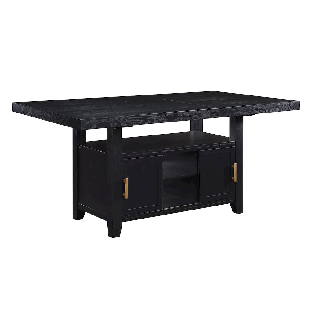 Yves Black Counter Table with Storage