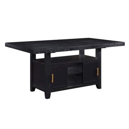Yves Black Counter Table with Storage