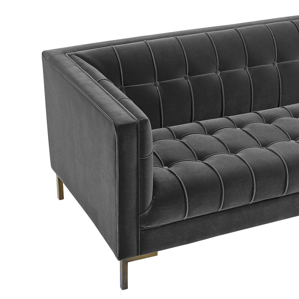 Isaac Gray Velvet Loveseat