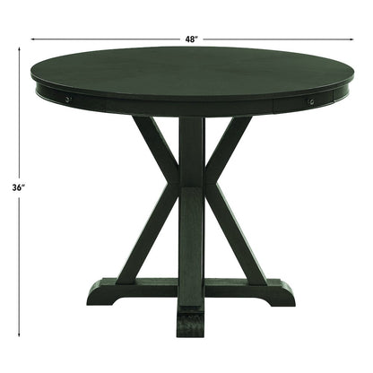 Rylie Counter Table & 4 Swivel Counter Chairs, Black Finish/Sand Vegan Leather