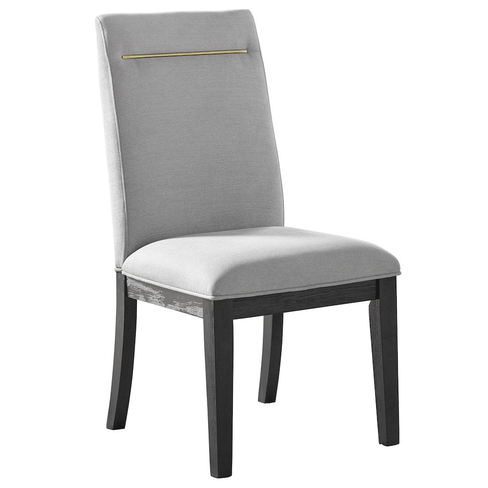 Yves Black Dining Table With 4 Grey Chairs