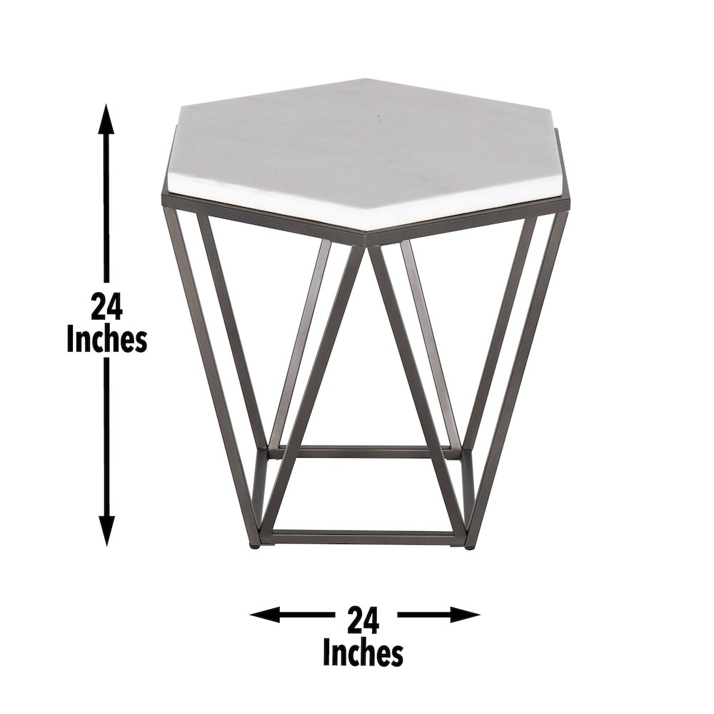 Corvus White Marble Hexagon 3pc Set