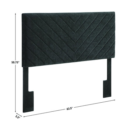Tara Black Chevron Tufted Queen/Full Hea