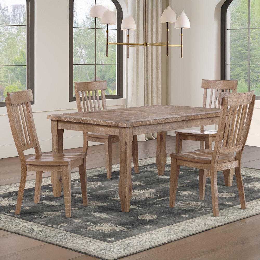 Riverdale Leg Table with 4 Wooden Side Chairs