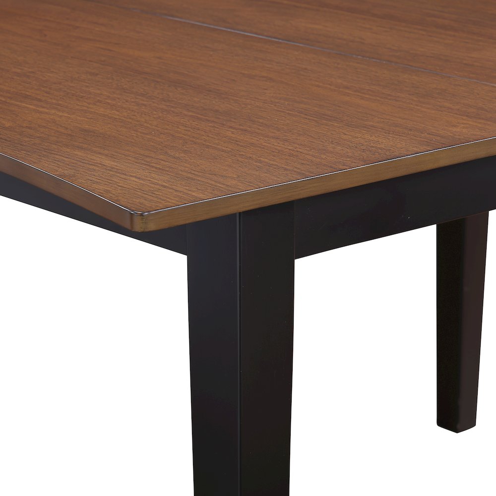 Joplin 50-62" Dining Table w/12" Leaf, Walnut and Ebony finish