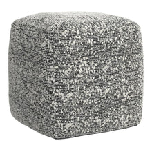 Nahara Boucle Black Woven Square Pouf