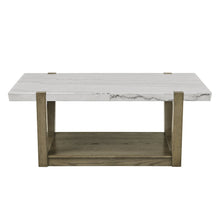 Perth White Marble Cocktail Table with Casters