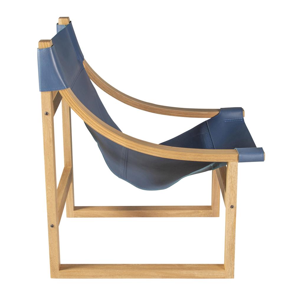 Lima Cobalt Leather Sling Chair