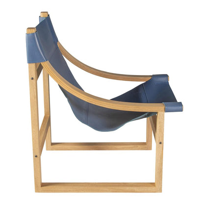 Lima Cobalt Leather Sling Chair