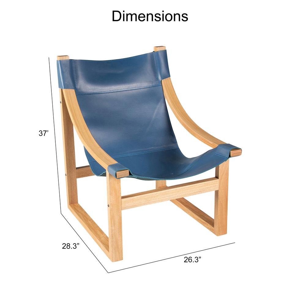 Lima Cobalt Leather Sling Chair
