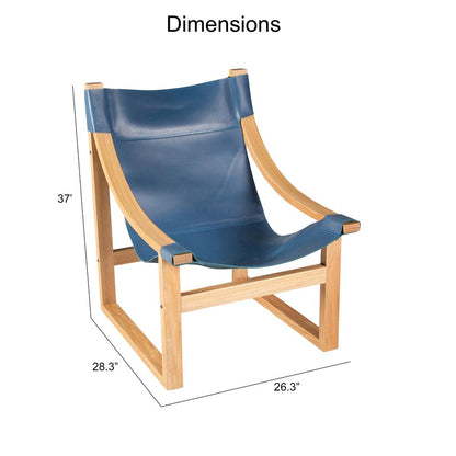 Lima Cobalt Leather Sling Chair