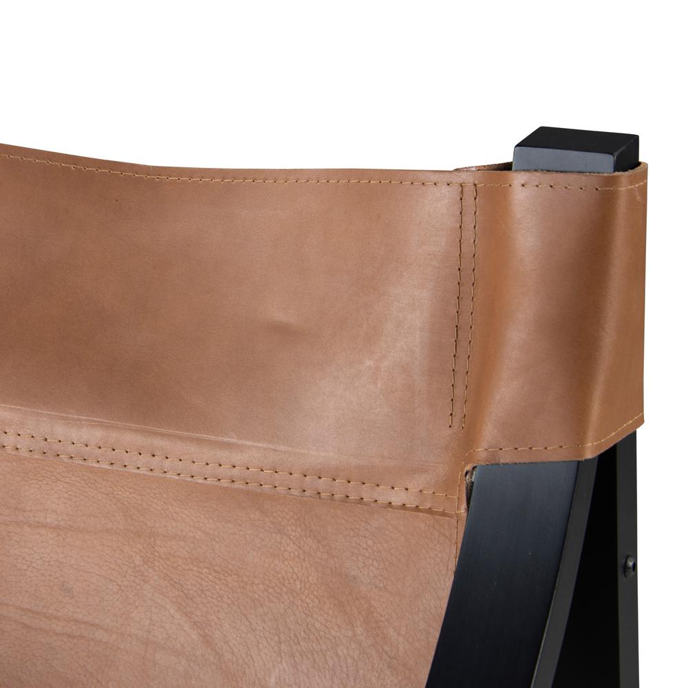 Lima Natural Leather Sling Chair/Black Frame